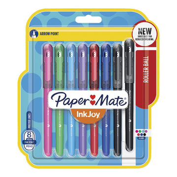 4 Pack x Paper Mate Inkjoy Roller Ball Pens - Multi Coloured 8pc